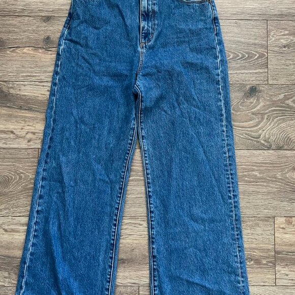 Rolla’s Blue Denim High Rise Wide Leg Dark Wash Pants Jeans Size 28 - Picture 2 of 13